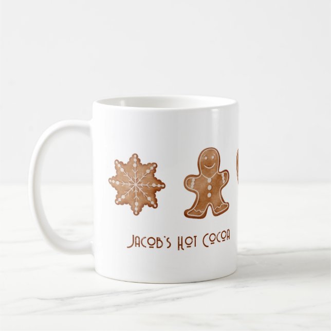 Caneca De Café Natal Personalizado de Gengibre para Crianças (Esquerda)