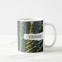 Caneca De Café Natal Personalizado do Solstce Spruce