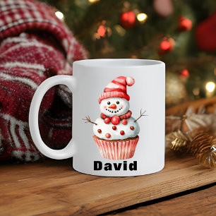 Caneca De Café Natal personalizado para o Cupcake do boneco de ne