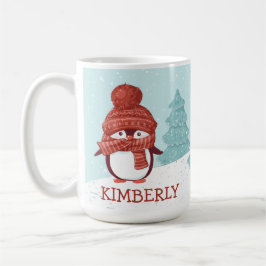 Caneca De Café Natal personalizado para pinguins