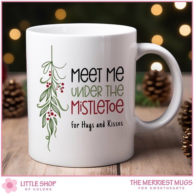 Caneca De Café Natal Personalizado sob o Visgo (Criador carregado)