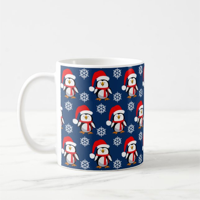 Caneca De Café Natal pinguins fofos (Esquerda)