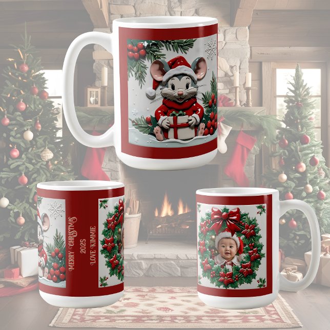 Caneca De Café Natal presente e mouse personalizável (Criador carregado)