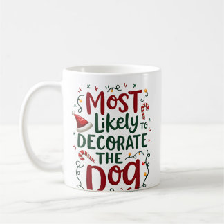 Caneca De Café Natal Provavelmente Decorar Cachorro Família Xmas