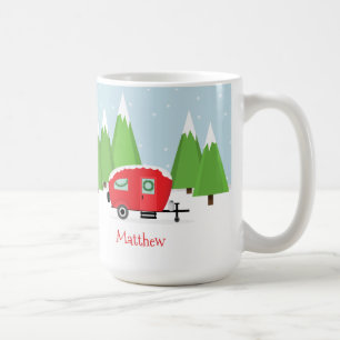 Caneca De Café Natal retro do campista