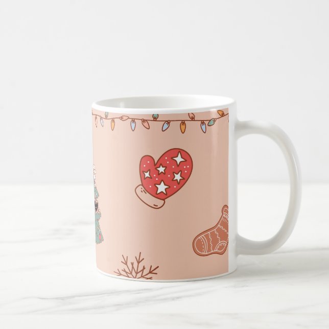 Caneca De Café Natal retrô nostálgico pastel fofo (Direita)