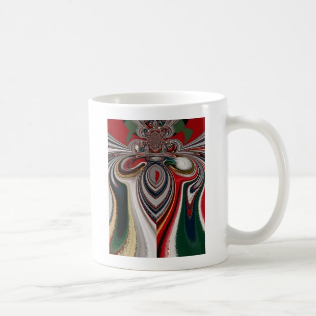 Caneca De Café Natal - Retro Vintage Texture Abstrato Art Impress (Direita)