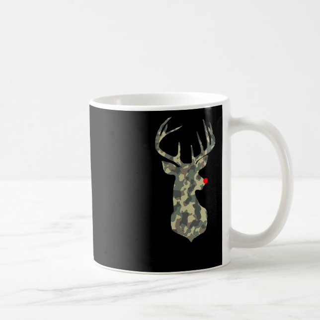 Caneca De Café Natal Rudolf Reindeer Red Nose Camo Hu (Direita)