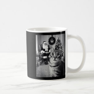 Caneca De Café Natal Santa Claus Feliz X-mas Engraçado Gato Selfi