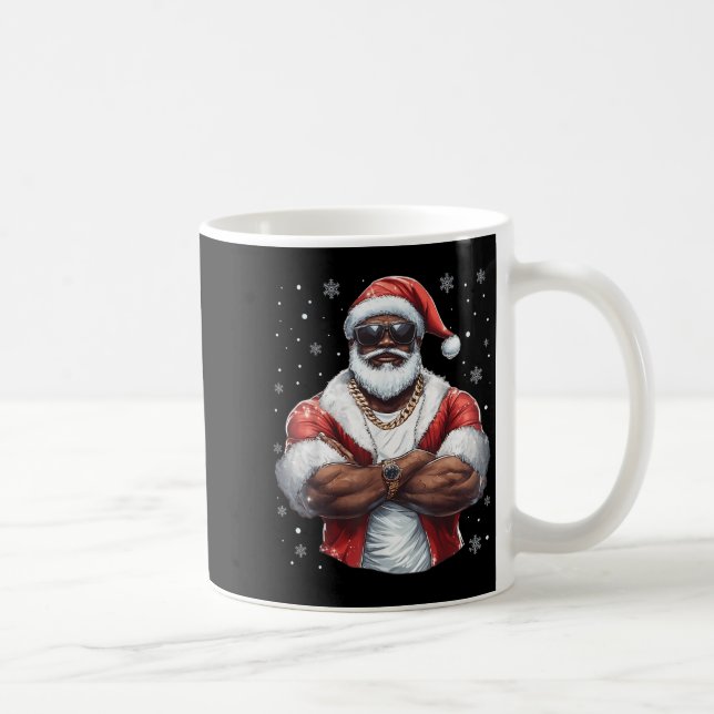 Caneca De Café Natal Santa Claus Xmas Legal Negro Africano (Direita)