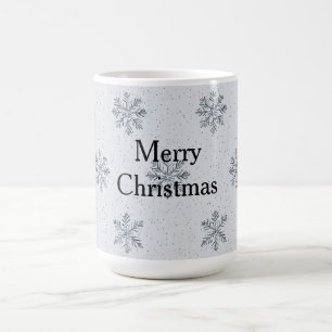 Caneca De Café Natal Silver Snowflakes