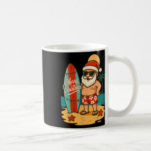 Caneca De Café Natal Surfando Praia Havaiana Natal Em Julho Tro