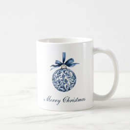 Caneca De Café Natal tradicional do ornamento azul