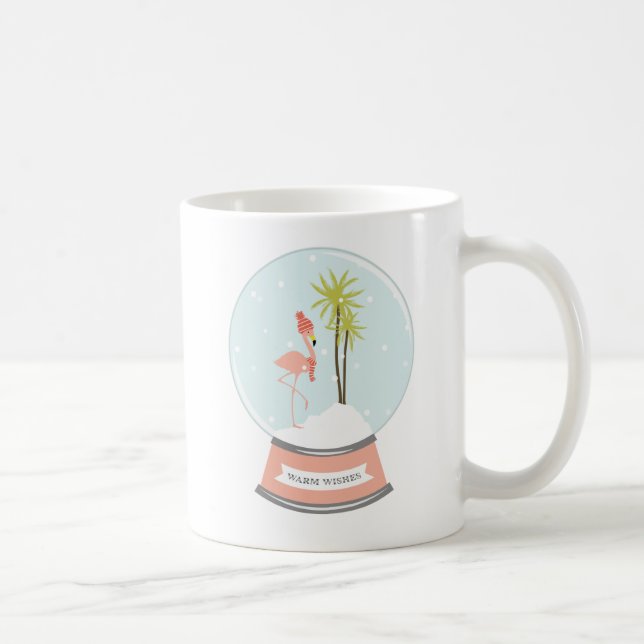 Caneca De Café Natal tropical do flamingo da ilha - rosa (Direita)