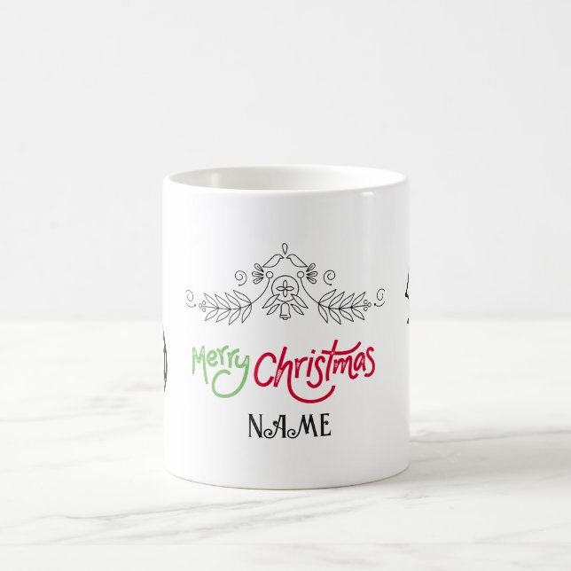 CANECA DE CAFÉ NATAL VERDE VERMELHO BRANCO 11 0Z MERRY (Centro)