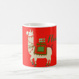 Caneca De Café Natal vermelho Personnalised do lama do La do Fa