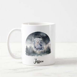 Caneca De Café Natal Winter Mountain Forest Adventure Art