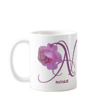 Natalie personalizável nome bonito rosa-flores ros
