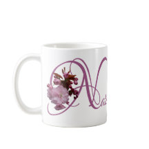 Natalie personalizável nome de cereja rosa flor