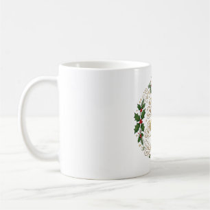 Caneca De Café Natalina e Casada Design de Natal para Recém-Casad