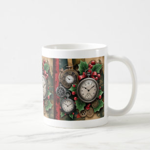 Caneca de café natalina Steampunk