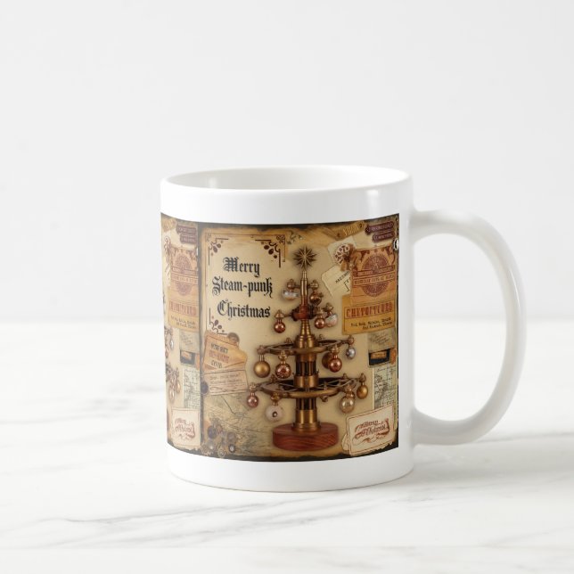 Caneca de café natalina Steampunk (Direita)