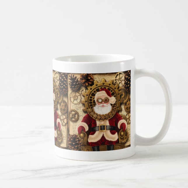 Caneca de café natalina Steampunk (Direita)