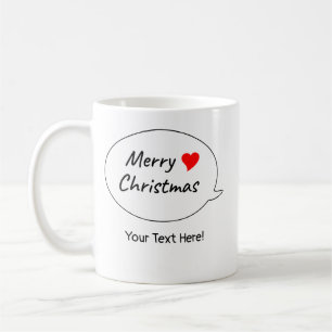 Caneca De Café Natelmente Feliz Natal Corações