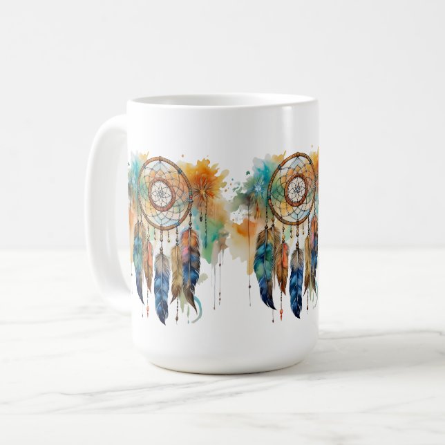 CANECA DE CAFÉ NATIVE AMERICAN DREAM CATCHER (Frente Esquerda)