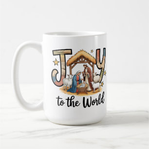 Caneca De Café Natividade Bebê Jesus Alegria ao Mundo Cristão