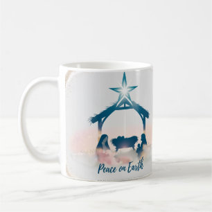 Caneca De Café Natividade Surrealista Paz na Terra Minimalista Cl