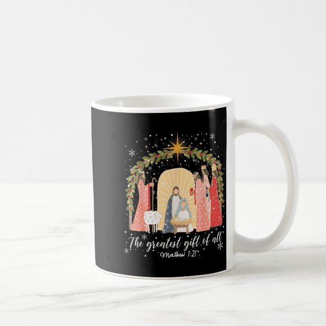 Caneca De Café Nativity Christmas Baby Jesus Christian Greatest O (Direita)