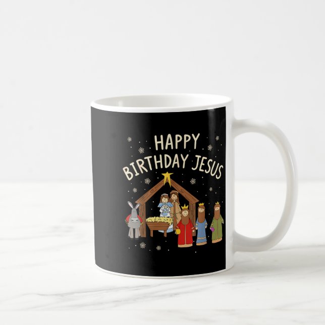 Caneca De Café Nativity Happy Birthday Jesus Christmas Christian  (Direita)