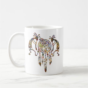 Caneca De Café Nativo americano Kokopelli Whale Dreamcatcher 2