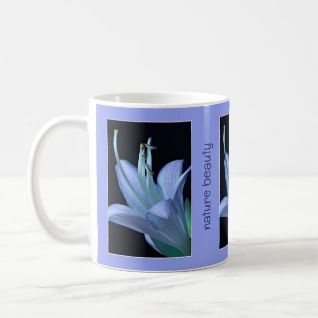 Caneca De Café Nature Beauty Hosta Flower Photo, Lavanda Blue (Esquerda)