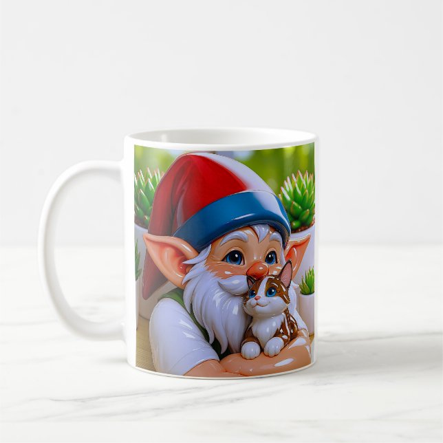 Caneca De Café Nature Gnome Cat  (Esquerda)