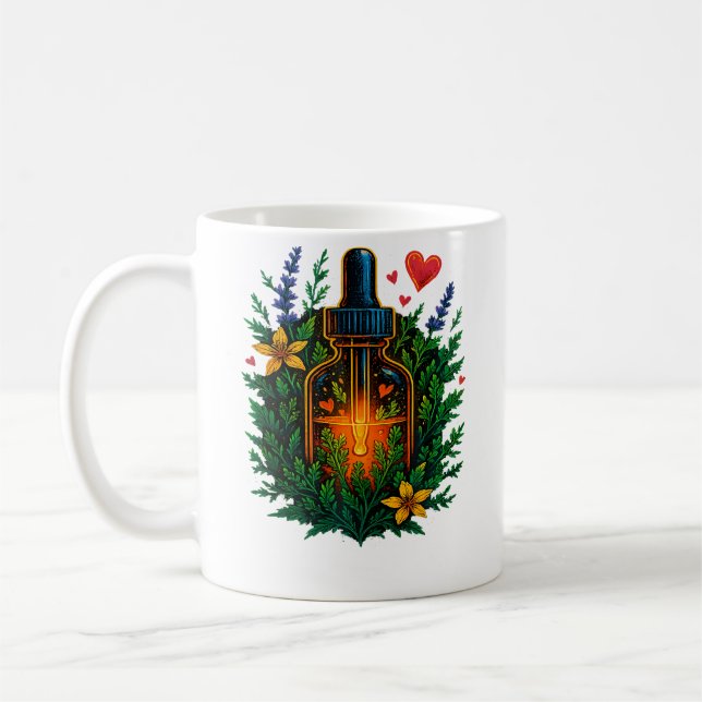 Caneca De Café Nature-Inspired Tincture Elixir Bottle With Herbal (Esquerda)