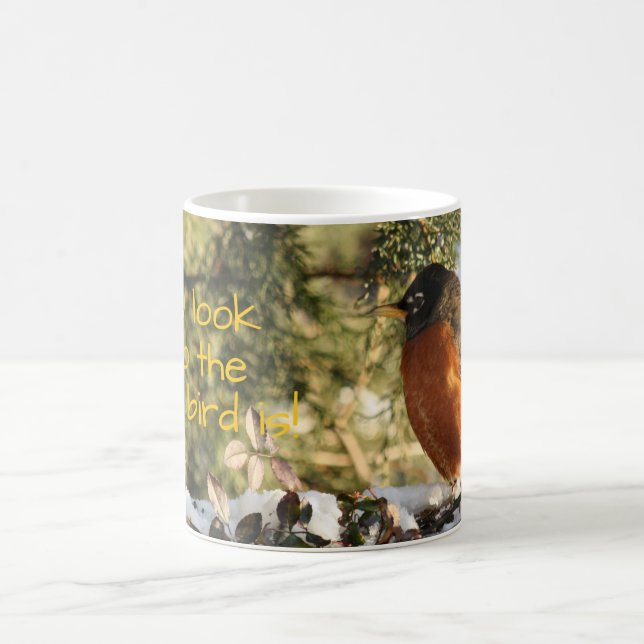 Caneca De Café Nature Red Breast Robin Photo Early Bird (Centro)