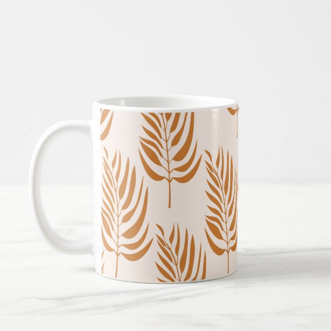Caneca De Café Natureza abstrato, Padrão Mínimo Sem Olhos. (Esquerda)