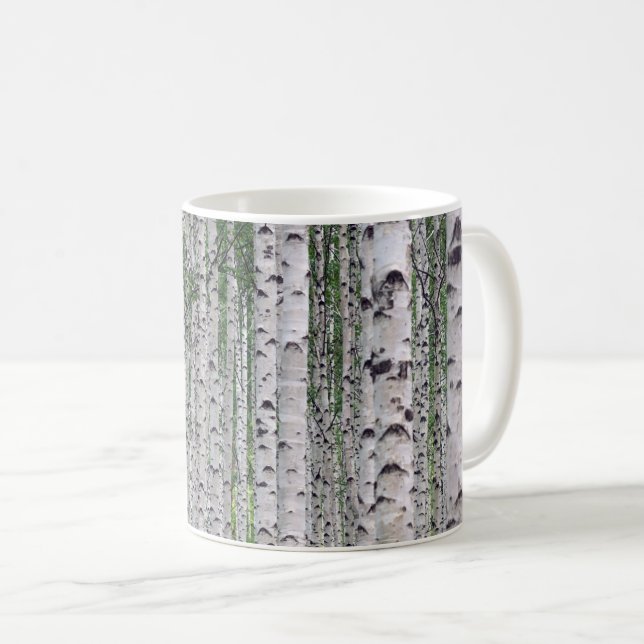 Caneca De Café Natureza da Floresta de Birch (Frente Esquerda)