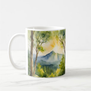Caneca De Café Natureza das Montanhas Paisagem do Sol