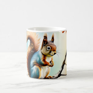 Caneca De Café Natureza de Aquarela de Esquilo