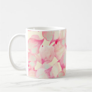 Caneca De Café Natureza do Flor Rosa. Natureza Preta De Aquarela.