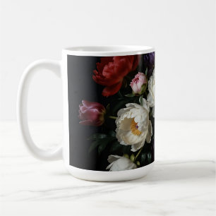 Caneca De Café Natureza-morta barroca com buquê de peônia