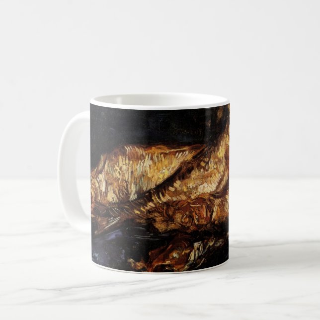 Caneca De Café Natureza Morta com Bloaters de Vincent van Gogh (Frente Esquerda)