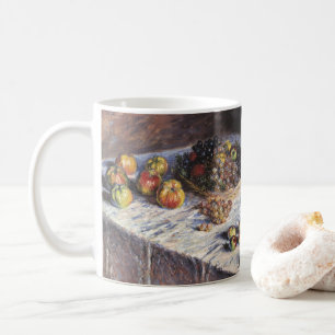 Caneca De Café Natureza Morta com Maçãs e Uvas por Claude Monet