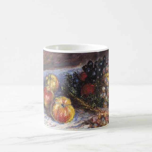 Caneca De Café Natureza Morta com Maçãs e Uvas por Claude Monet (Centro)