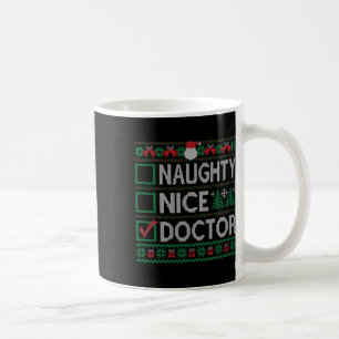 Caneca De Café Naughly Nice Doctor Christmas List Ugly Sweater