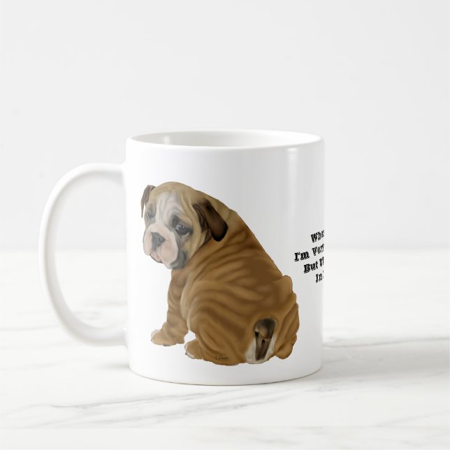 Caneca De Café Naughn English Bulldog Puppy (Esquerda)