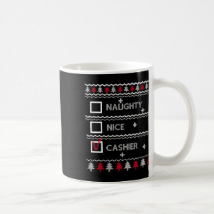 Caneca De Café Naughn Nice Cashier Festivo Winter Ugly Christmas